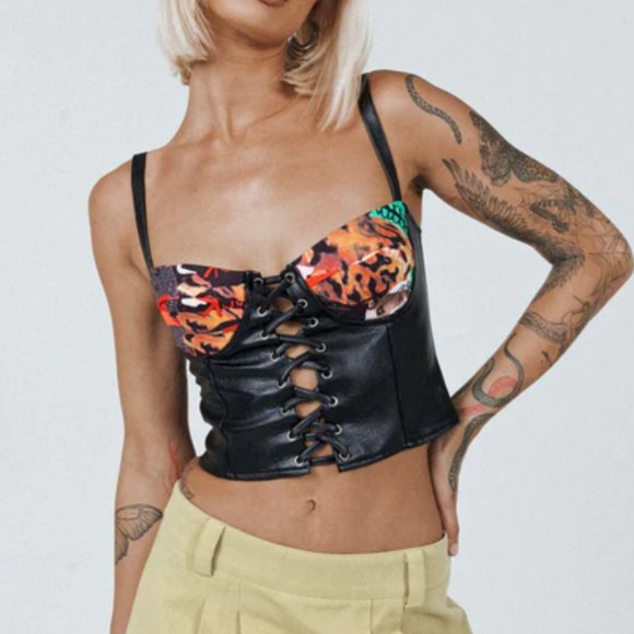 Patton Top Black / Multicolor Corset - Princess Polly - Picture 1 of 2